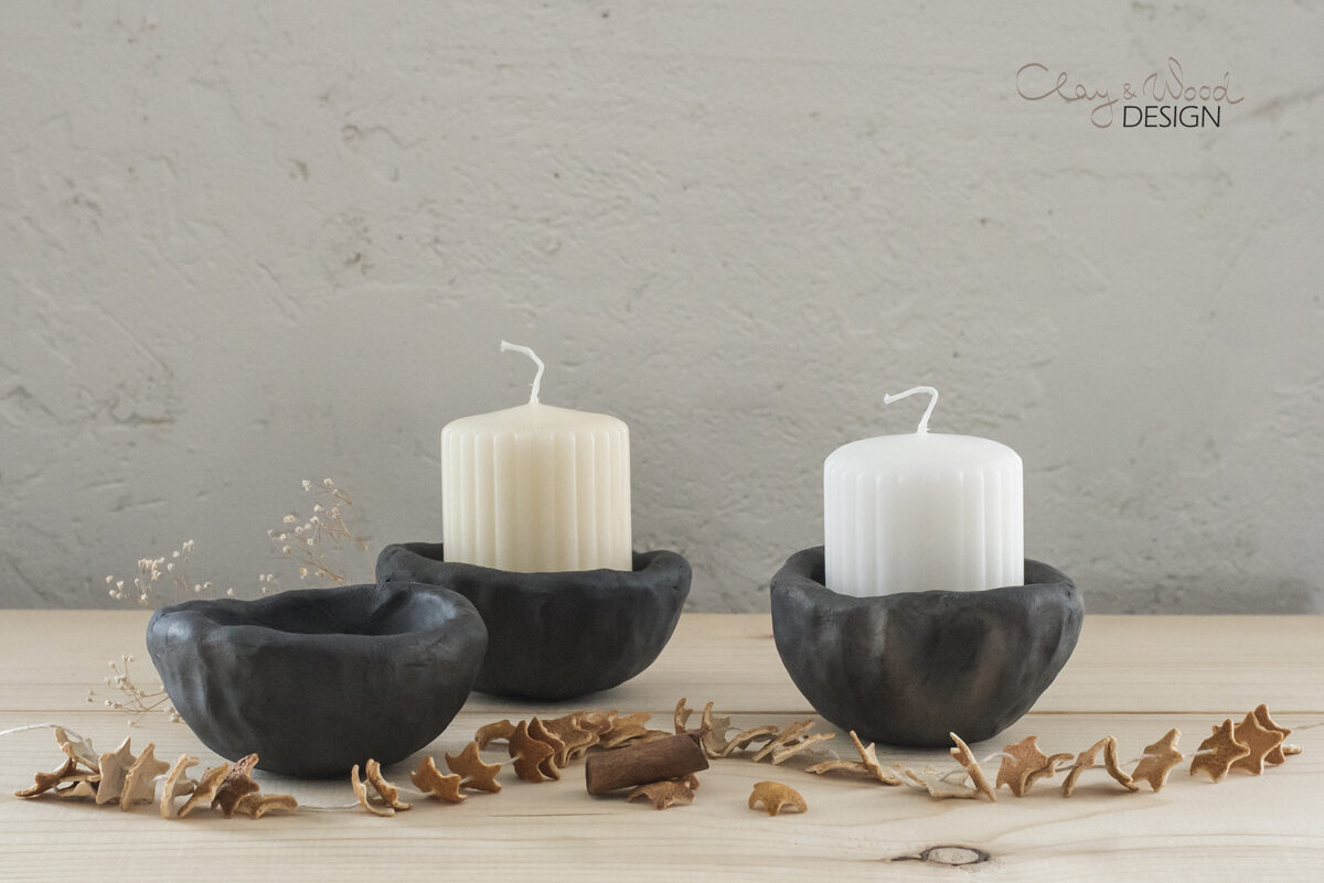Sojas vaska svece melnās keramikas trauciņā