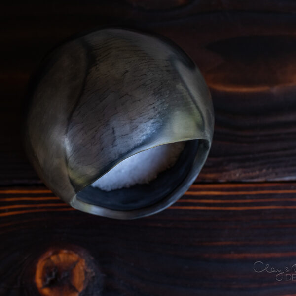 Handmade Black Ceramic Salt Pig