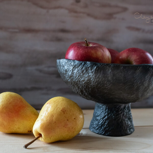 Textured black pottery