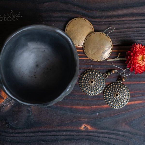 Handmade Black Ceramic Jewelry Dish: Nordic Minimalist Pottery Bowl