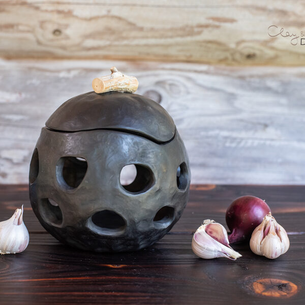 Handmade Ceramic Onion & Garlic Cellar Modern Home Accent