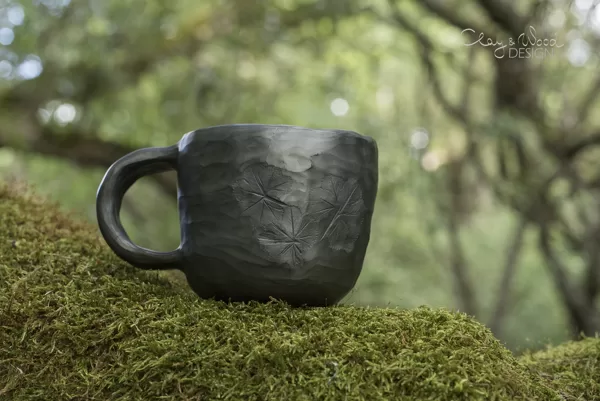Black ceramic coffee mug