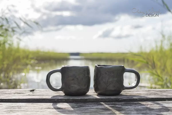 Black ceramic coffee mug