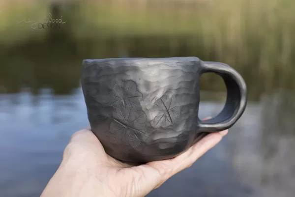 Black ceramic coffee mug