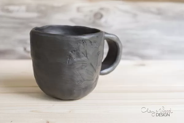 Black ceramic coffee mug