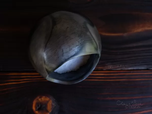 Handmade Black Ceramic Salt Pig
