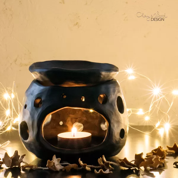 Black pottery essential oil burner