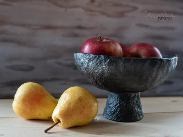 Textured black pottery