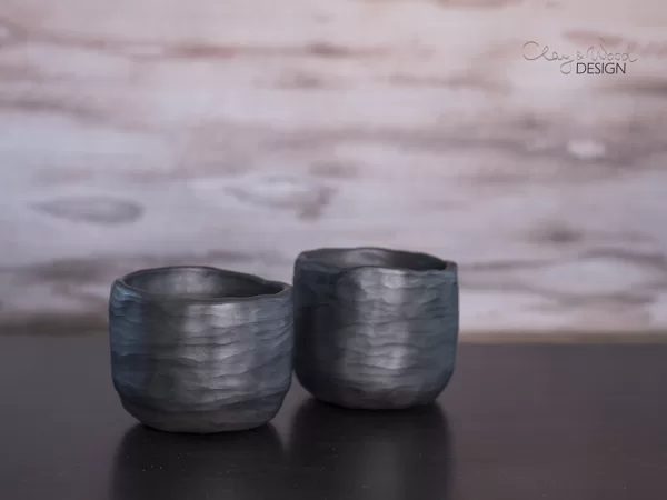Black ceramic mugs